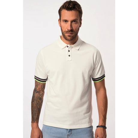 JP1880  Maglia polo in piqué con mezze maniche e orli con righe, fino alla tg. 8XL 