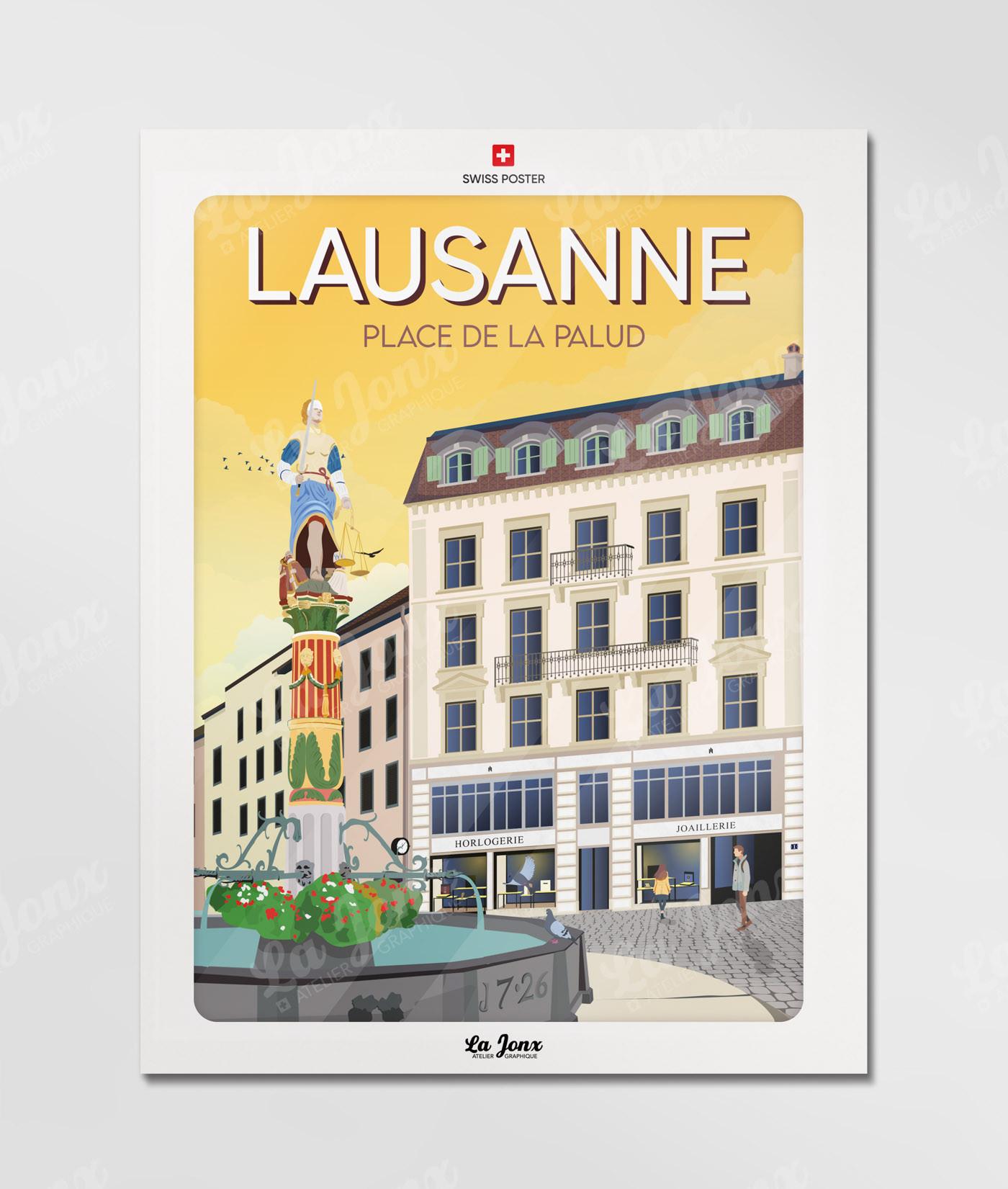 La-Jonx Lausanne - Place de la Palud - Poster  