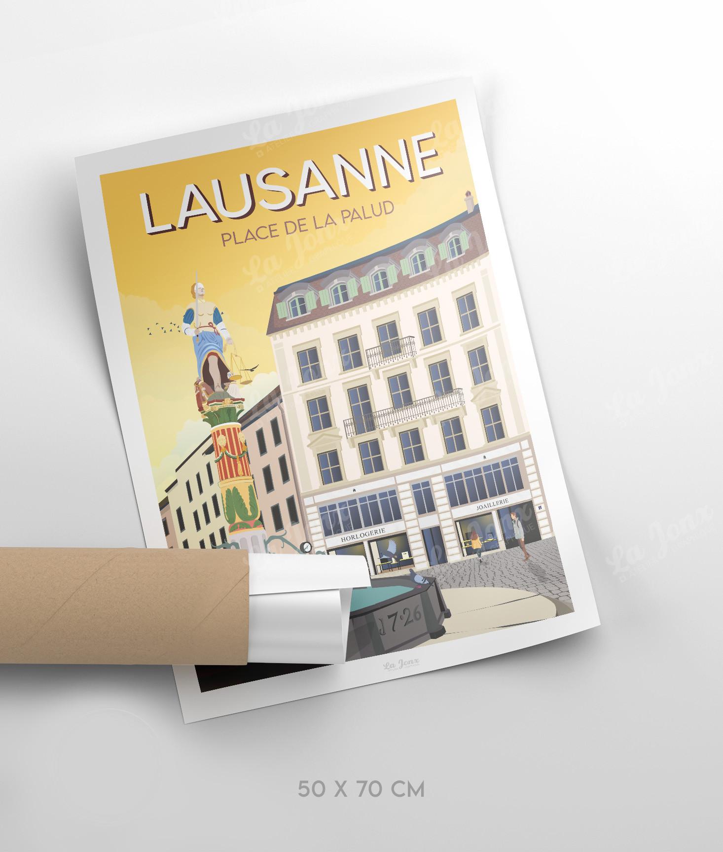 La-Jonx Lausanne - Place de la Palud - Poster  