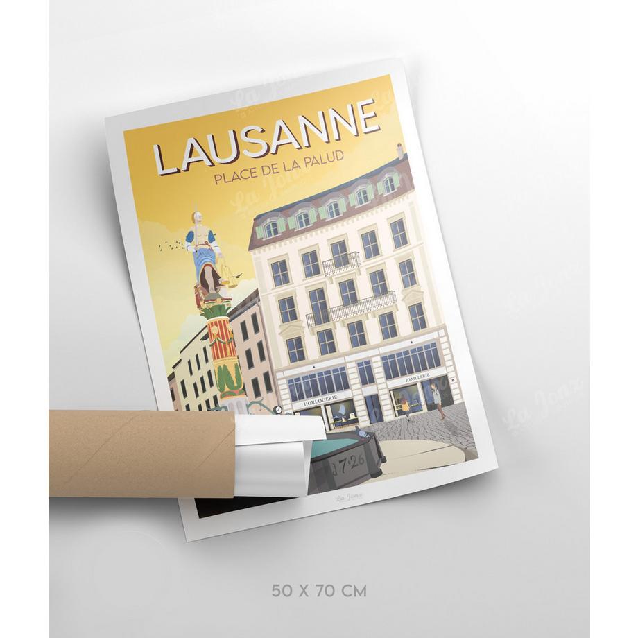 La-Jonx Affiche de Lausanne - Place de la Palud  