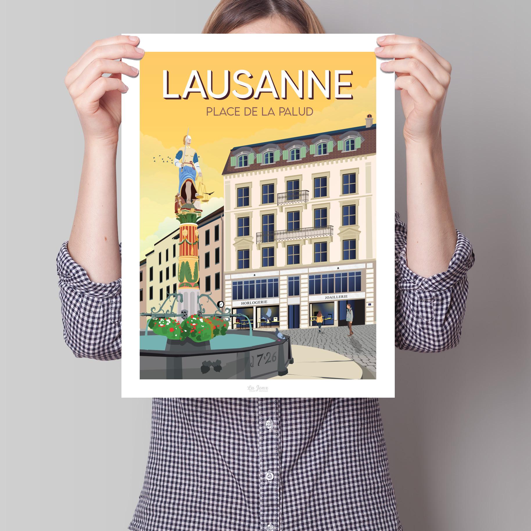La-Jonx Lausanne - Place de la Palud - Poster  