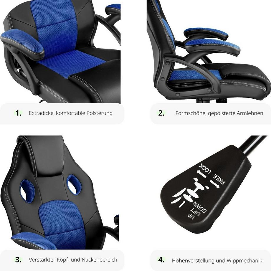 Tectake Sedia da ufficio Mike forma ergonomica  