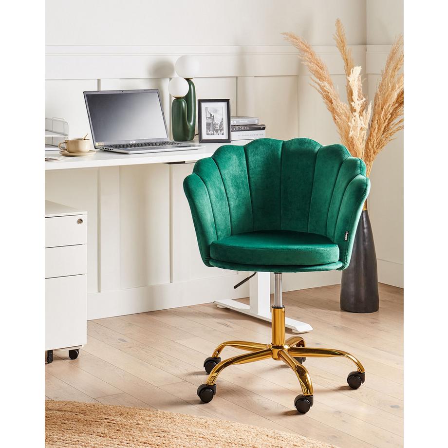 Beliani Schreibtischstuhl aus Samtstoff Glamourös MONTICELLO  