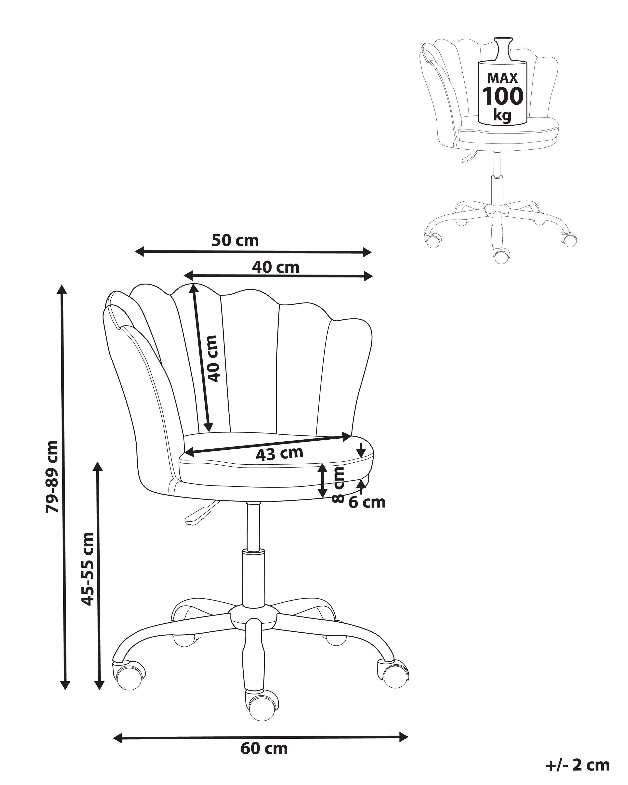 Beliani Chaise de bureau en Velours Glamour MONTICELLO  