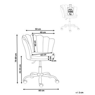 Beliani Chaise de bureau en Velours Glamour MONTICELLO  