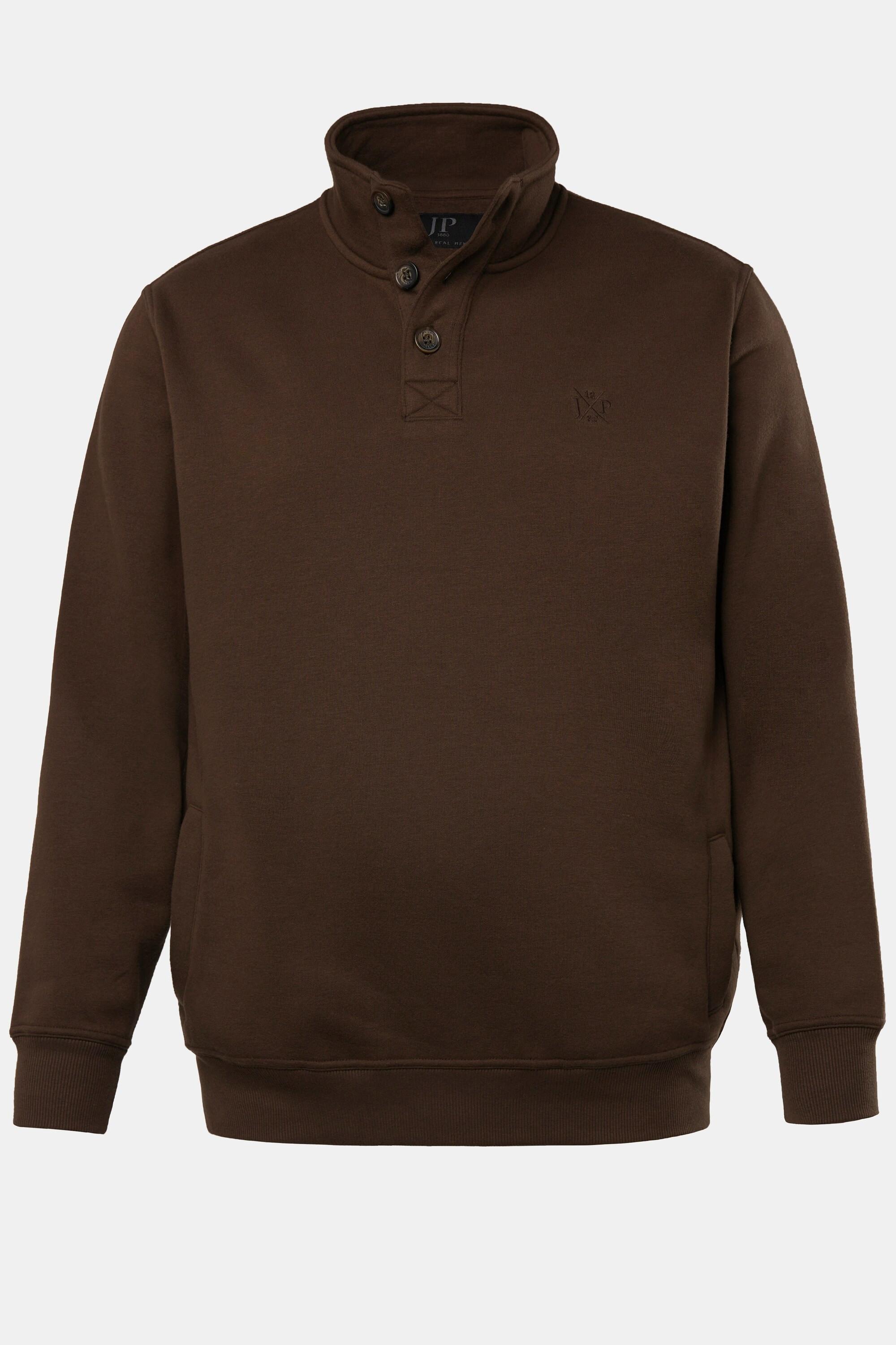 JP1880 Sweat Troyer Stehkragen Knopfleiste  