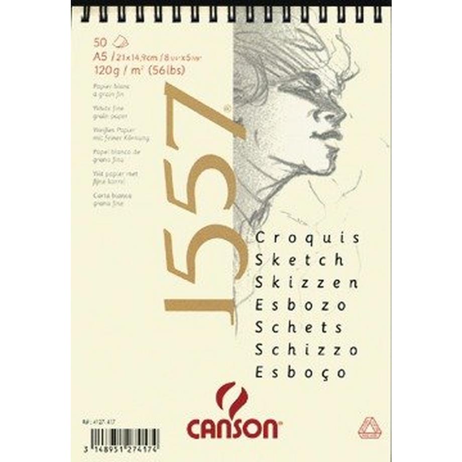 CANSON CANSON Skizzenpapier A5 4127-417 120g, weiss 50 Blatt  