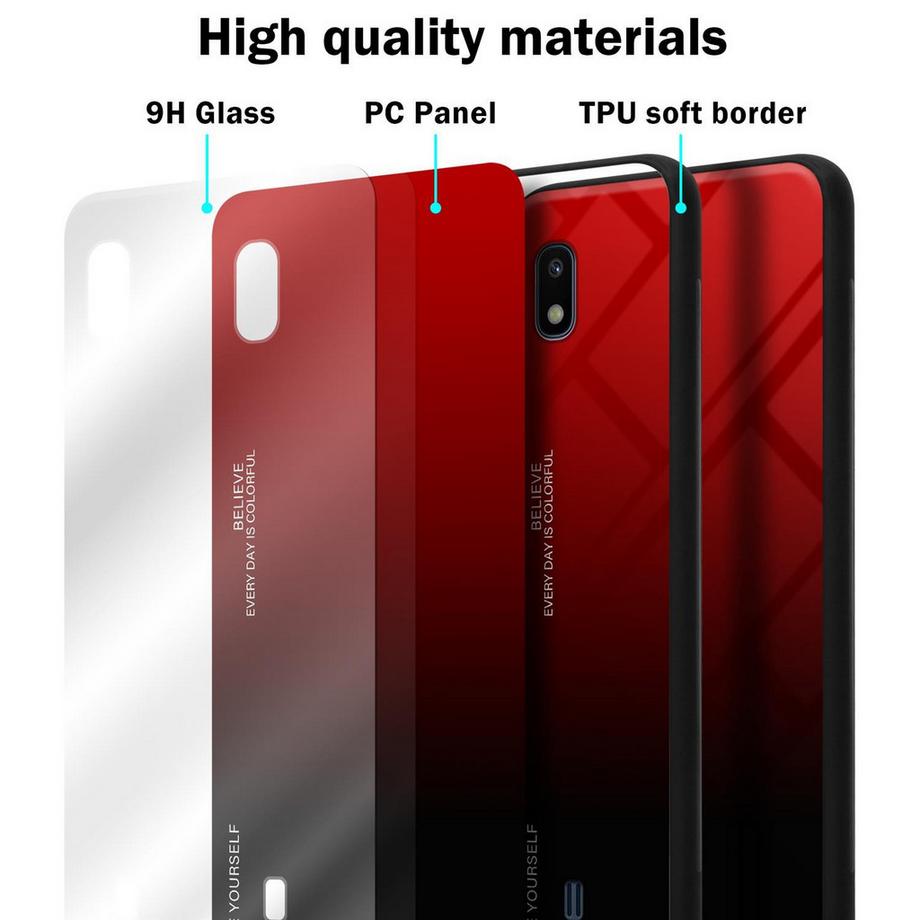 Cadorabo  Housse compatible avec Samsung Galaxy A10 / M10 - Coque de protection bicolore en silicone TPU et dos en verre trempé 