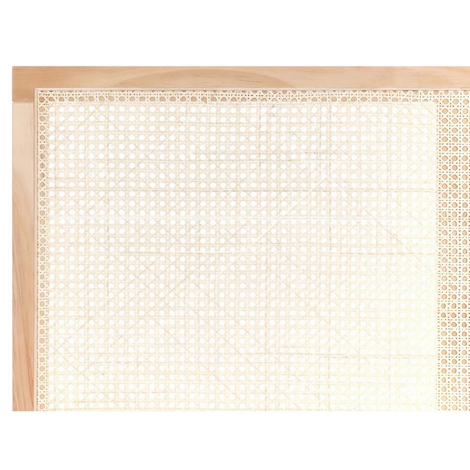 Beliani Lit avec sommier en Bois de pin Boho SALERNAS  