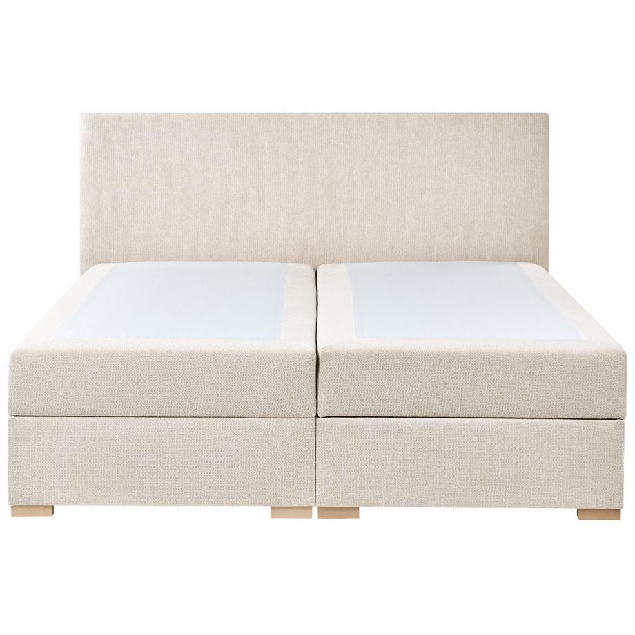 Beliani Lit boxspring avec rangement en Tissu Moderne MAJOR  