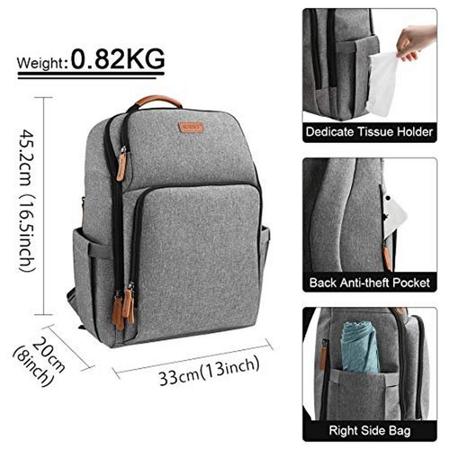 Only-bags.store Multifunktionaler Wickelrucksack Grosse Kapazität Baby Tasche  