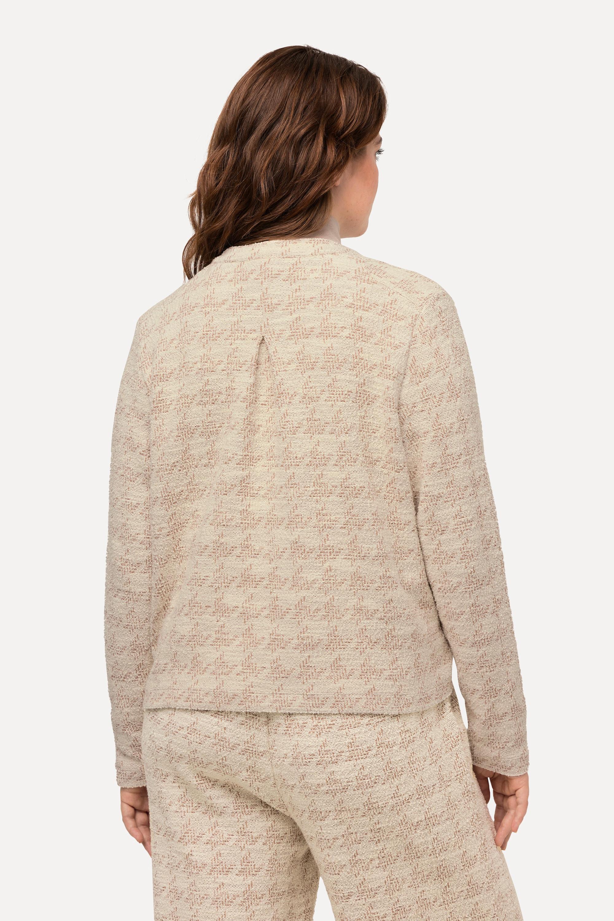 Ulla Popken  Veste oversized en tissu bouclé, col montant, coton bio 