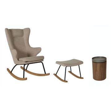 Adult Schaukelstuhl mit Hocker und Beistelltisch