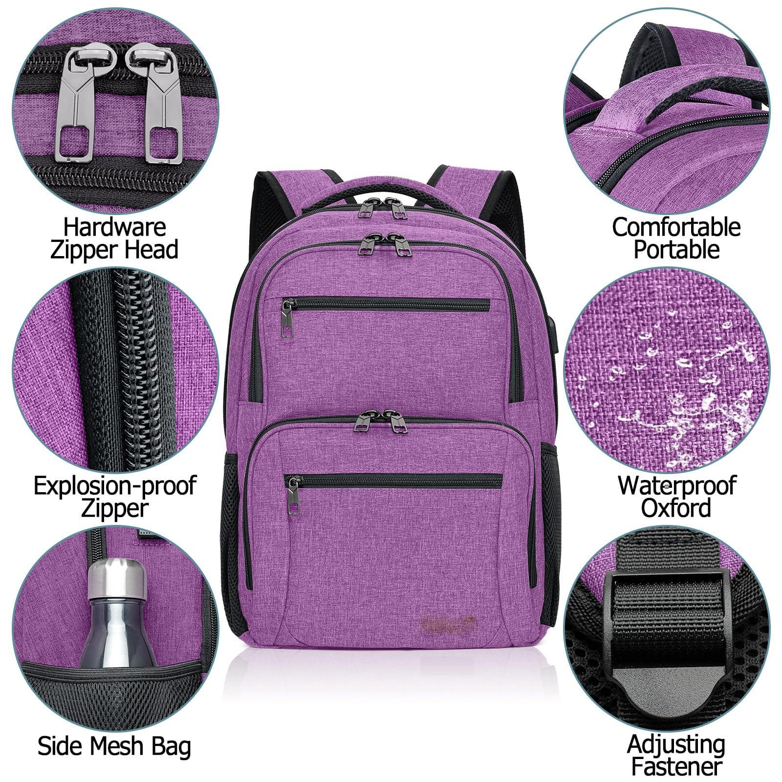 Only-bags.store Sac à dos, sac à dos scolaire imperméable pour ordinateur portable avec port de charge USB, sac à dos de voyage et de randonnée  