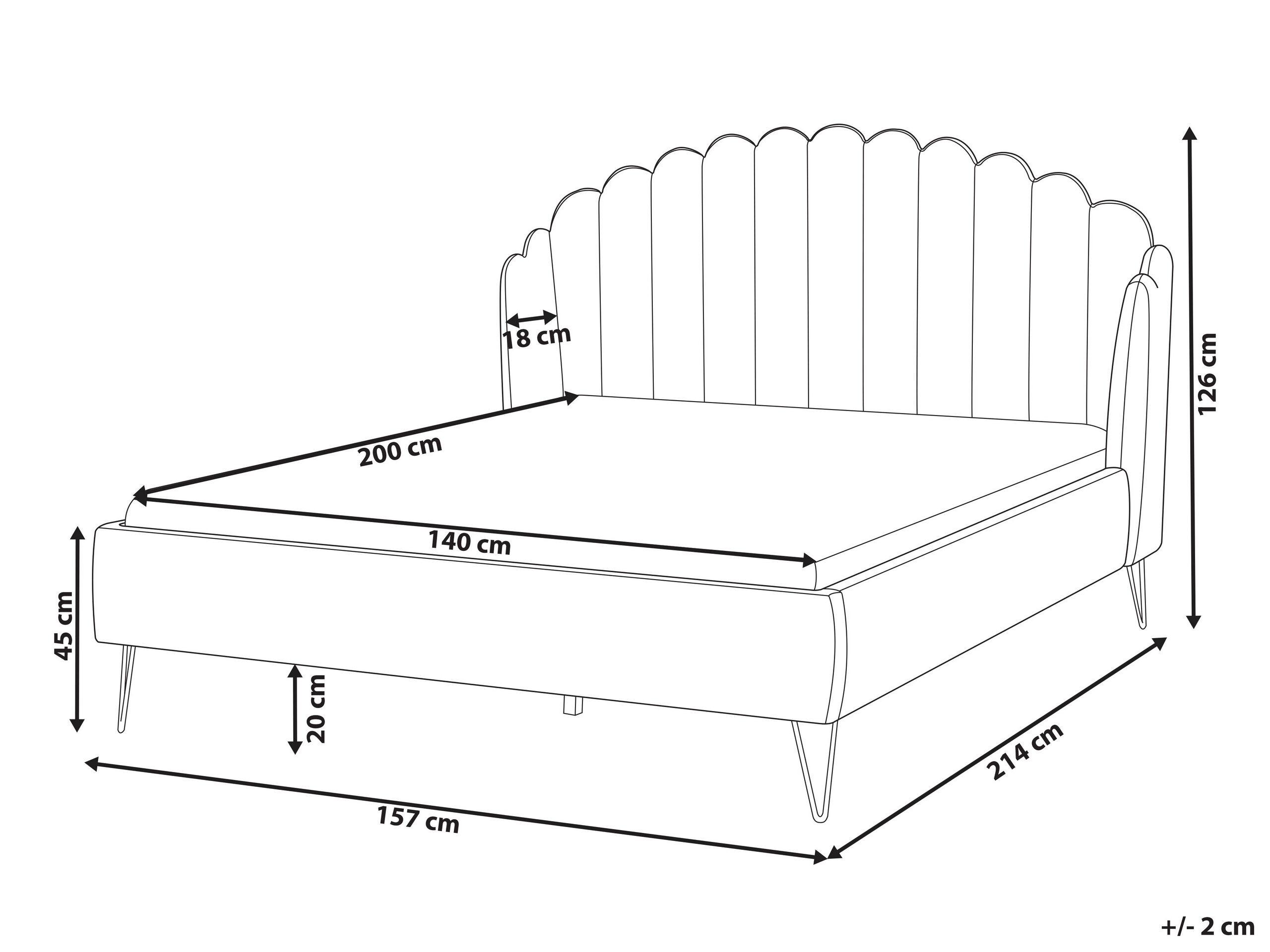 Beliani Bett mit Lattenrost aus Samtstoff Retro AMBILLOU  