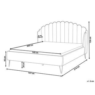 Beliani Bett mit Lattenrost aus Samtstoff Retro AMBILLOU  