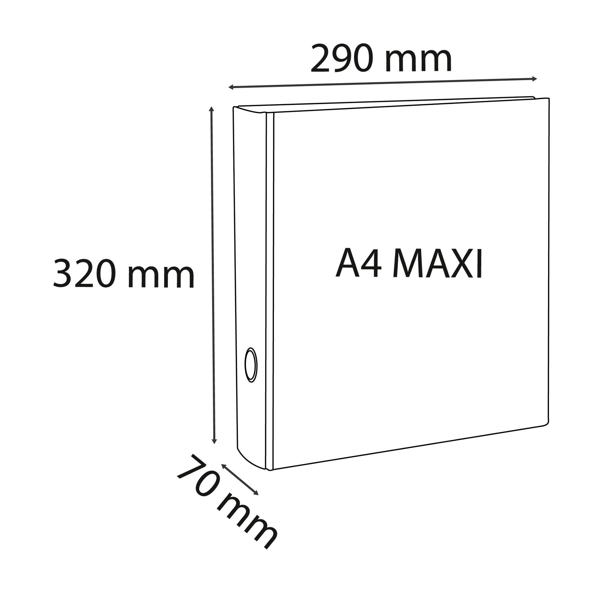 Exacompta Ringbuch aus kaschiertem Karton, 4 Ringe 50mm, Rücken 70mm, 32x29cm für DIN A4 Maxi - x 10  