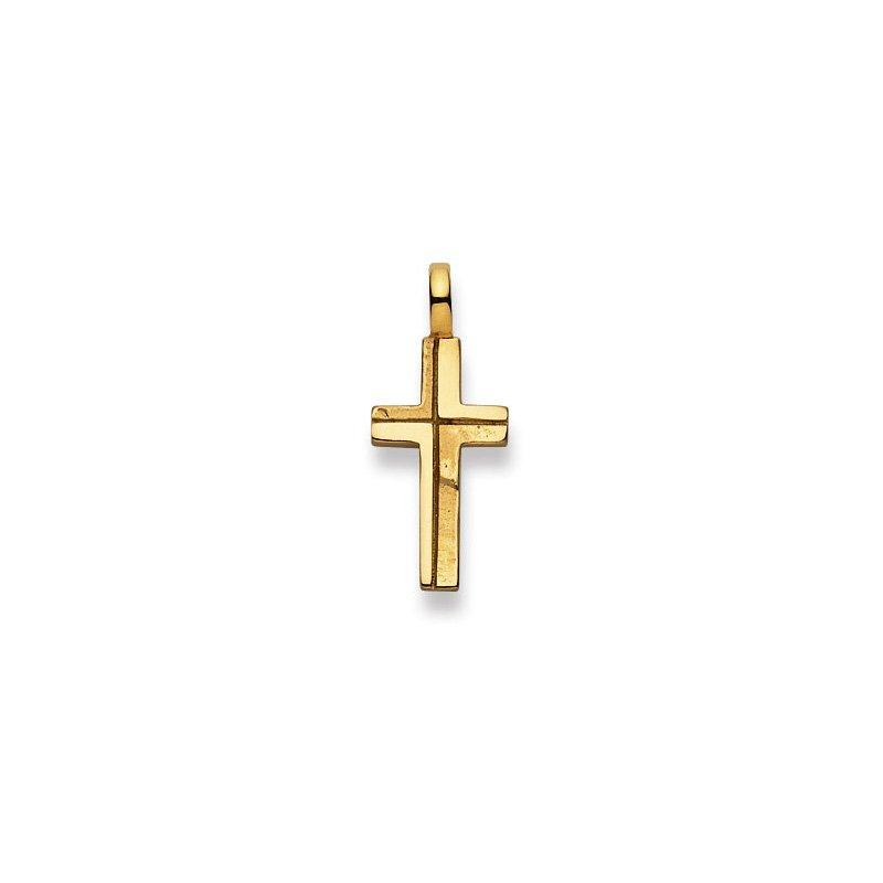 MUAU Schmuck  Pendentif croix en or jaune 750, 25x10mm 