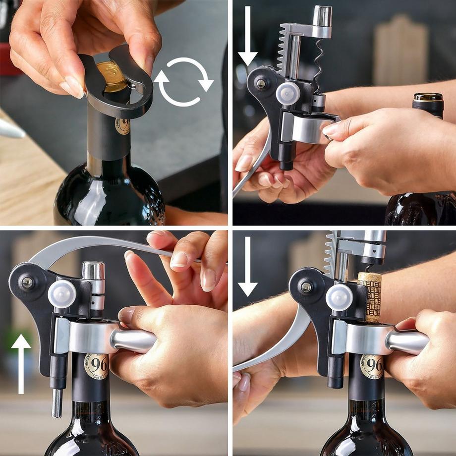 Intirilife Set Da Sommelier Con Apribottiglie, Cavatappi E Versatore  