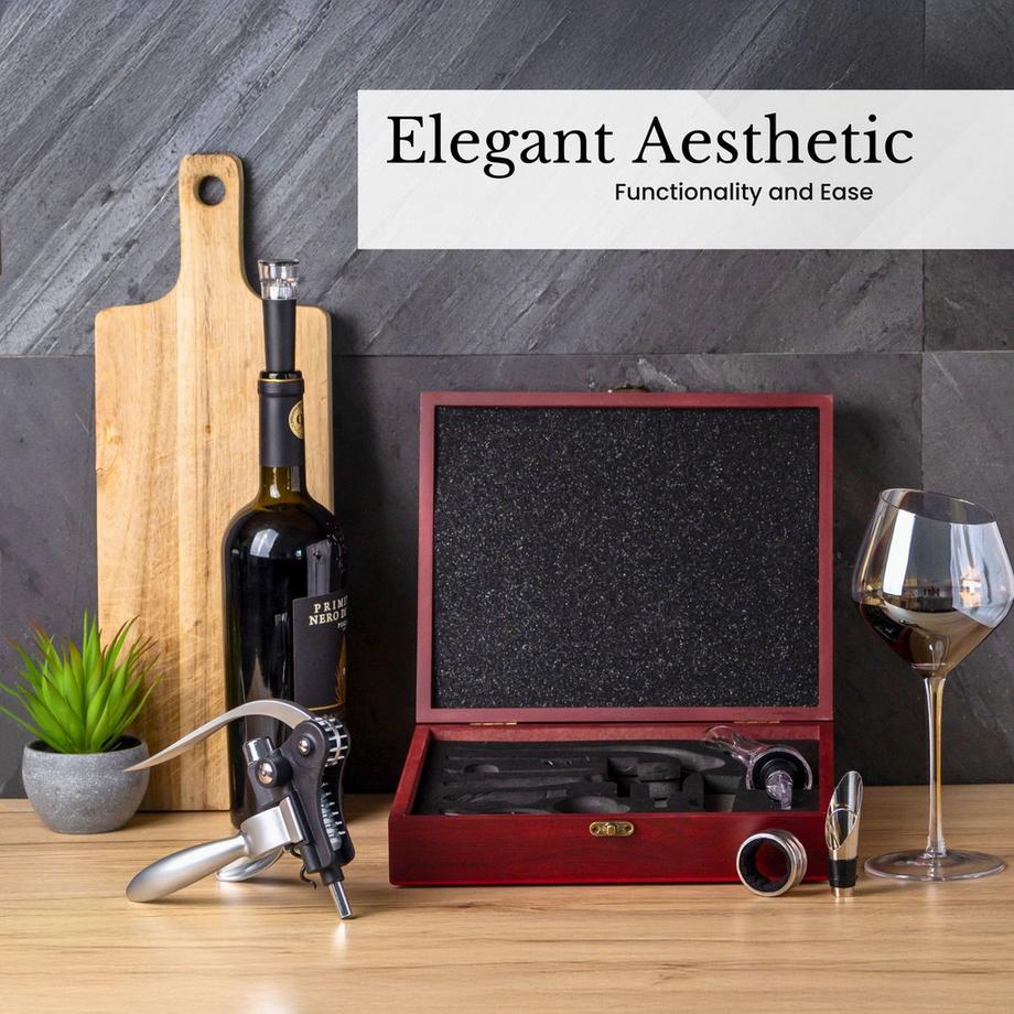 Intirilife Set Da Sommelier Con Apribottiglie, Cavatappi E Versatore  