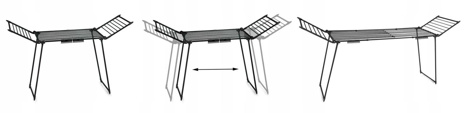 B2X Wäscheständer, stehend, ausziehbar, für Balkon  