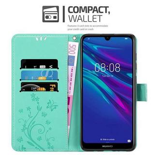 Cadorabo  Hülle für Huawei Y6 2019 Blumen Design Magnetverschluss 