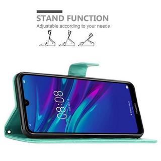 Cadorabo  Housse compatible avec Huawei Y6 2019 - Coque de protection au design floral avec fermeture magnétique, fonction de support et emplacements pour cartes 