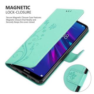 Cadorabo  Hülle für Huawei Y6 2019 Blumen Design Magnetverschluss 