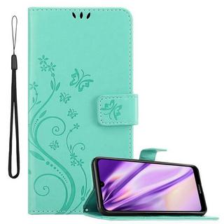 Cadorabo  Housse compatible avec Huawei Y6 2019 - Coque de protection au design floral avec fermeture magnétique, fonction de support et emplacements pour cartes 