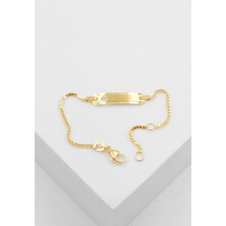 MUAU Schmuck  ID-Bracelet Venezianer Gelbgold 750 Herz, 1.1mm, 14cm 