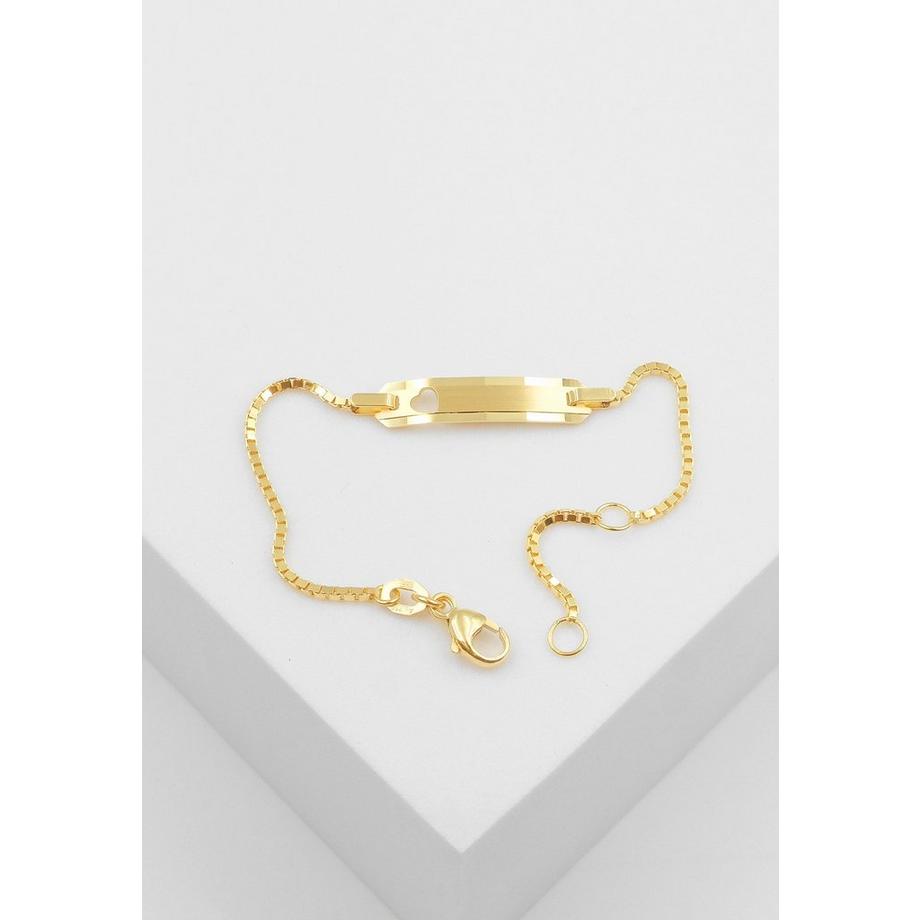 MUAU Schmuck  ID-Bracelet Venezianer Gelbgold 750 Herz, 1.1mm, 14cm 