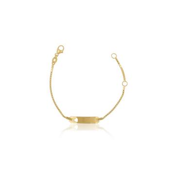 ID-Bracelet Venezianer Gelbgold 750 Herz, 1.1mm, 14cm
