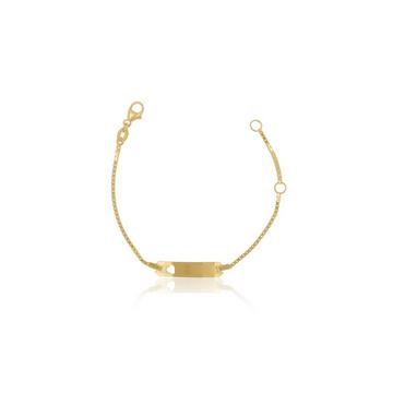 ID-Bracelet Venezianer Gelbgold 750 Herz, 1.1mm, 14cm