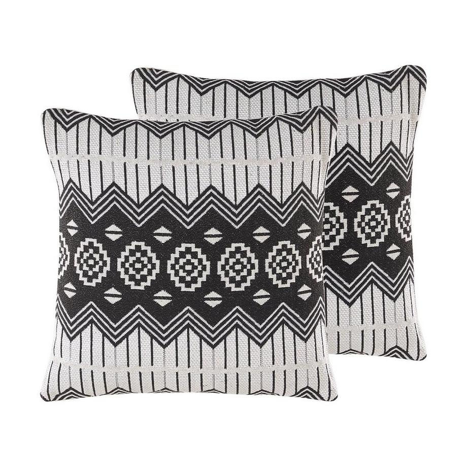 Beliani Dekokissen 2er Set aus Baumwolle Retro CARDAK  