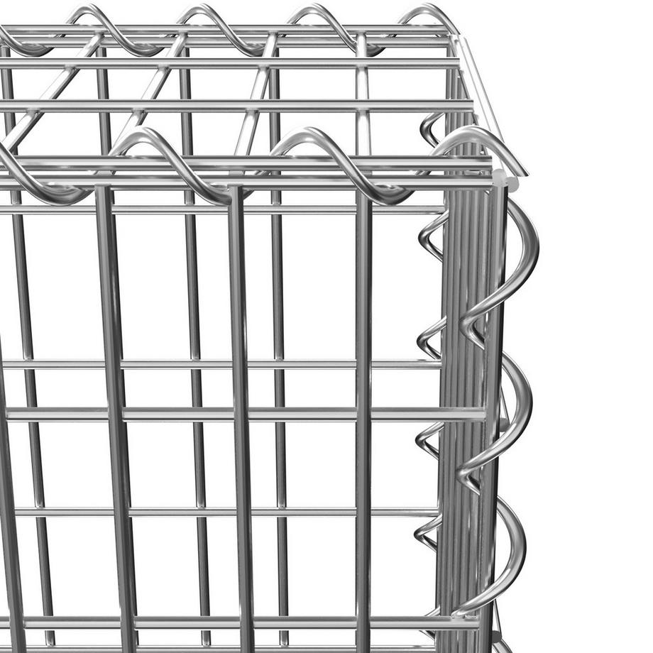 Tectake  Gabione  rechteckig aus feuerverzinktem Stahl mit festen Schweißpunkten 