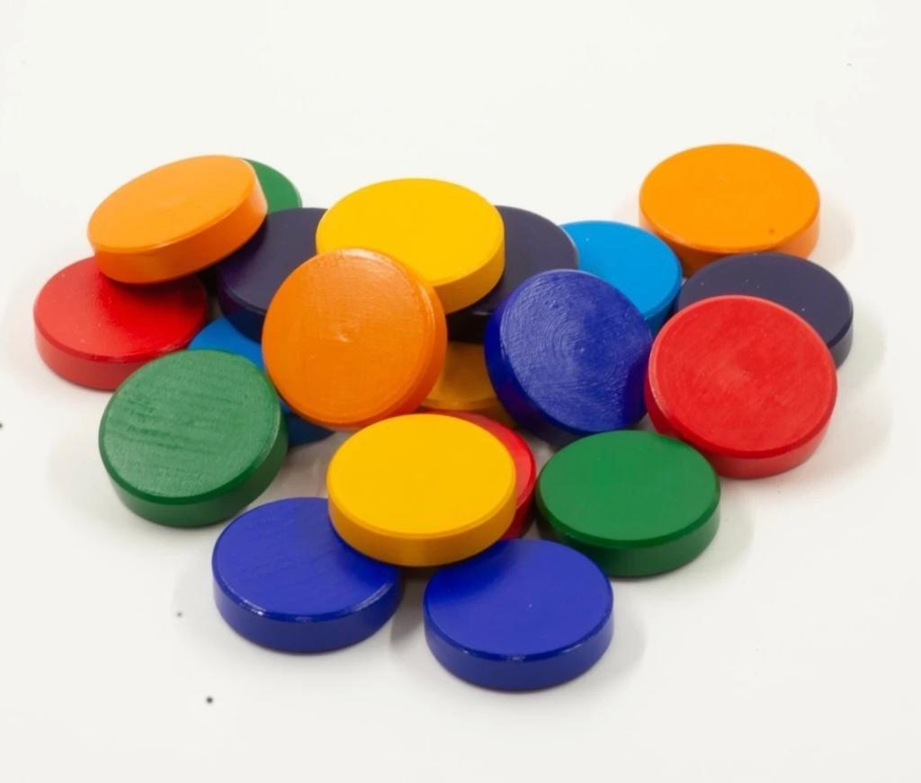 Montessori  Sorter aus Holz, Spielzeug mit Regenbogenmünzen - Rainbow Coins Montessori® Spass am Lernen 