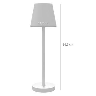 Northio Lampe de table Lampe de table USB rechargeable avec 3 couleurs de lumière, lampe de chevet USB portable avec interrupteur tactile pour salon, métal, blanc  