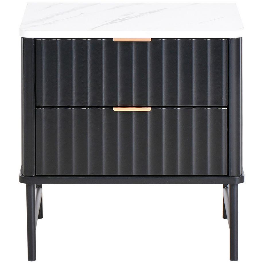 Beliani Table de nuit à 2 tiroirs en MDF  GLASTONBURY  