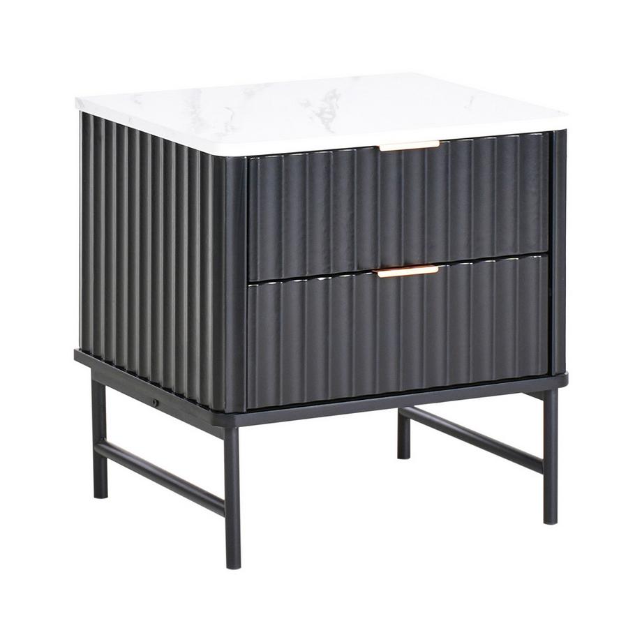 Table de nuit à 2 tiroirs en MDF  GLASTONBURY