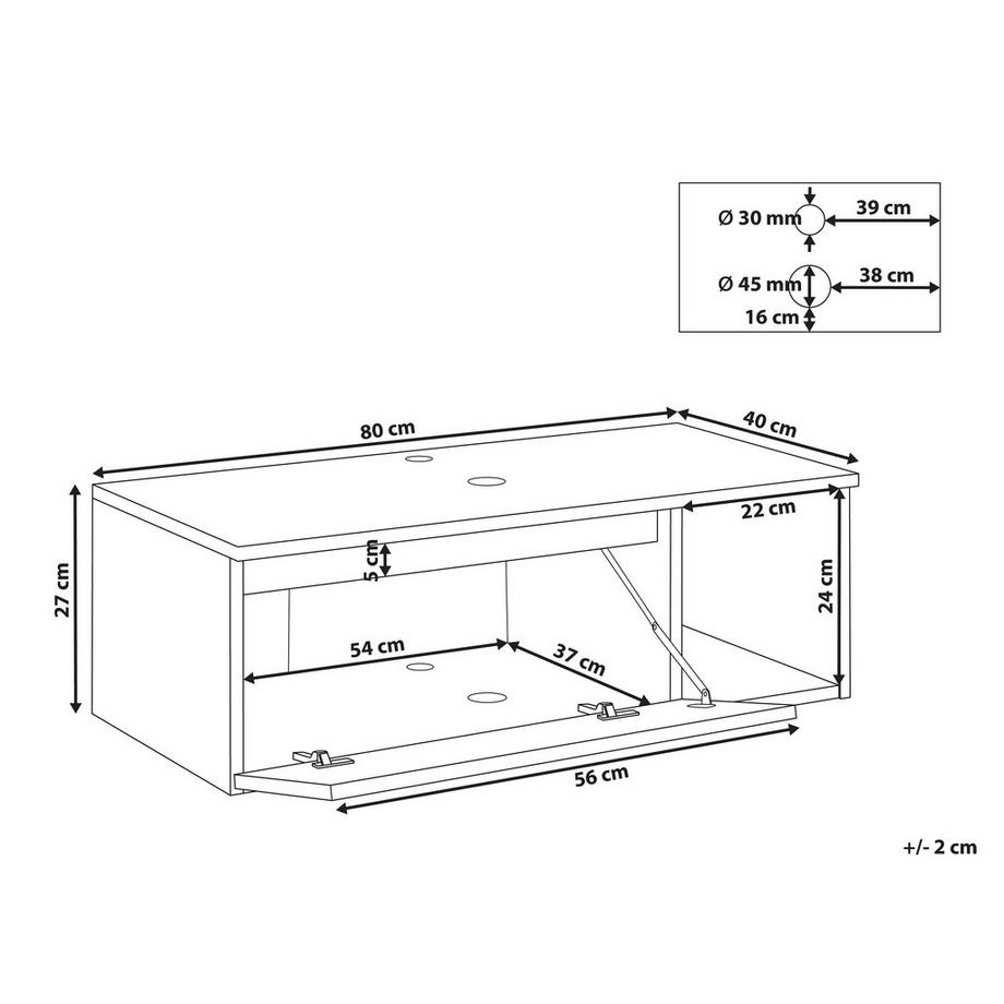 Beliani Mobile lavabo a parete en Pannello di particelle a media densità (MDP) Moderno RUPANCO  