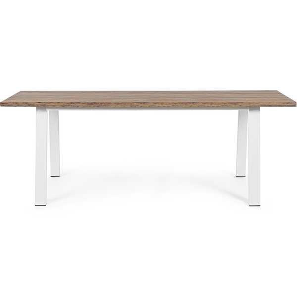 mutoni Table de jardin Oslo 200x100 FSC blanc naturel  