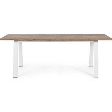 mutoni Table de jardin Oslo 200x100 FSC blanc naturel  