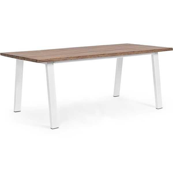 mutoni Table de jardin Oslo 200x100 FSC blanc naturel  