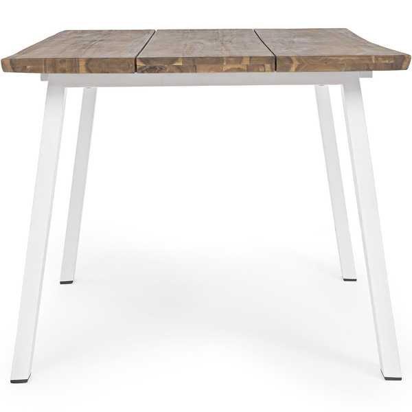 mutoni Table de jardin Oslo 200x100 FSC blanc naturel  