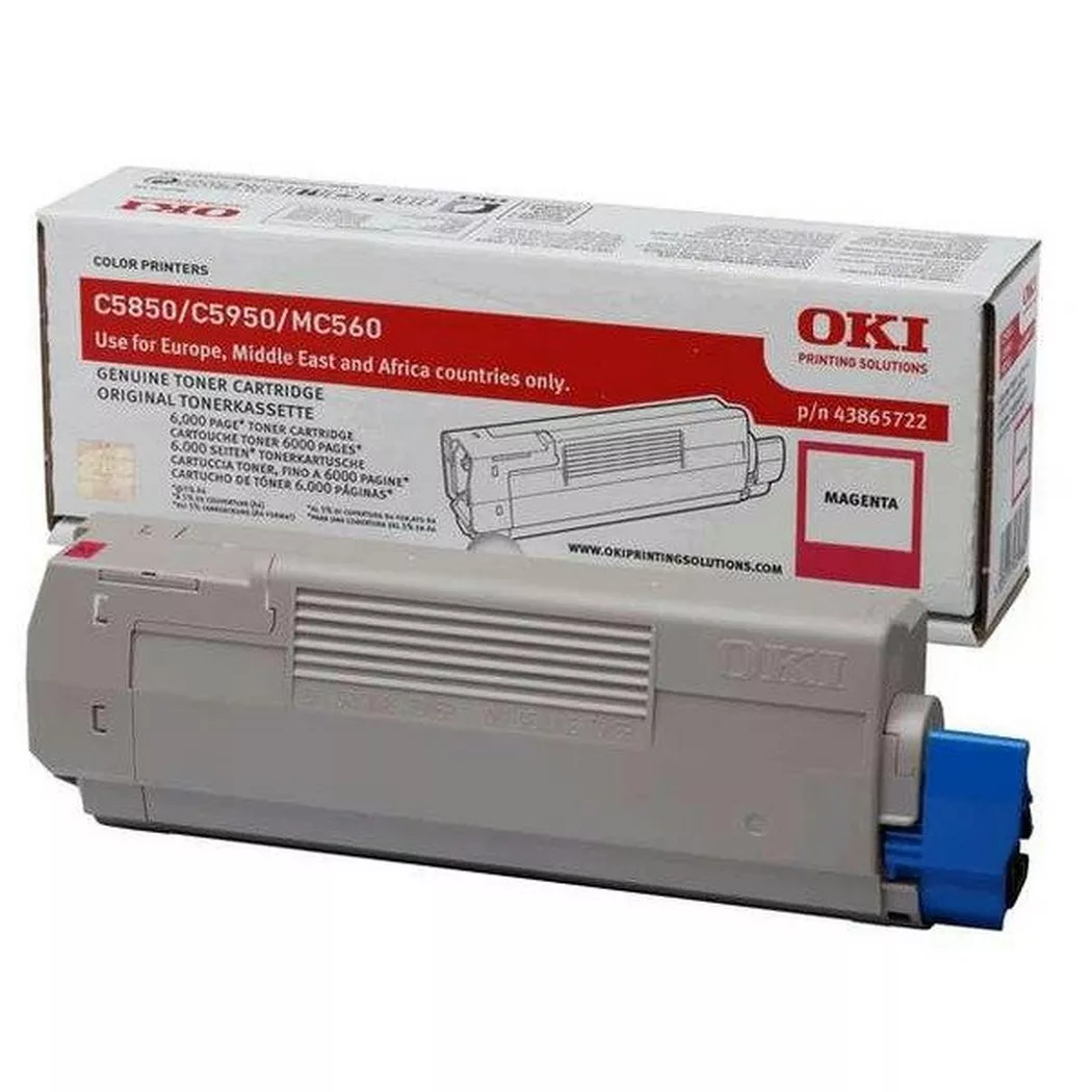OKI – Toner magenta 43865722 C5850/5950 6000 Seiten, Grau, One Size