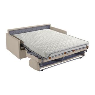 Vente-unique Canapé 2 places conible express en tissu CALIFE Crème Couchage Matelas  