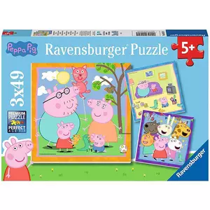 Ravensburger Kinderpuzzel 3x49 stukjes Familie en vrienden van Peppa Pig
