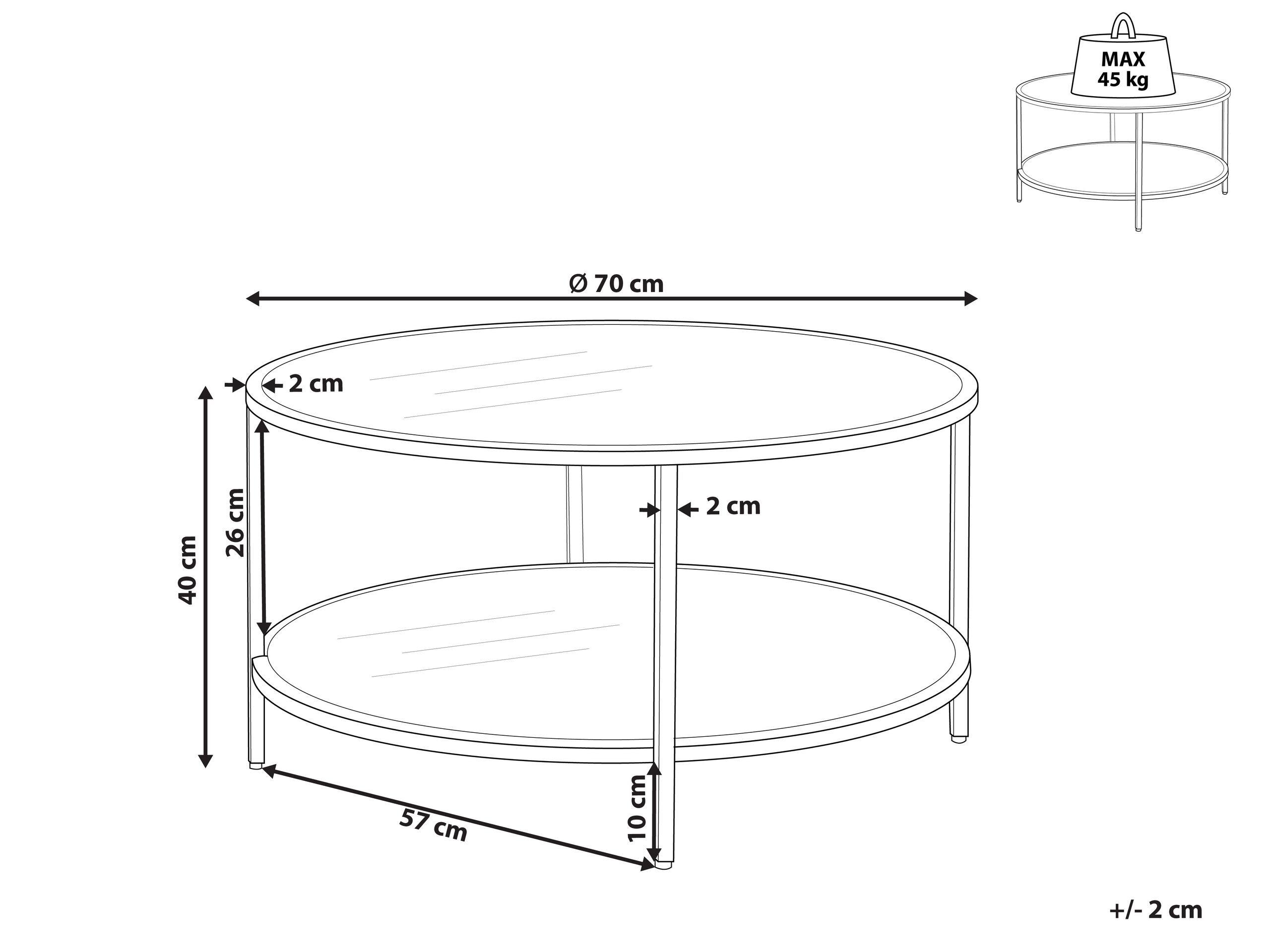 Beliani Table basse en Verre de sécurité Moderne BIRNEY  