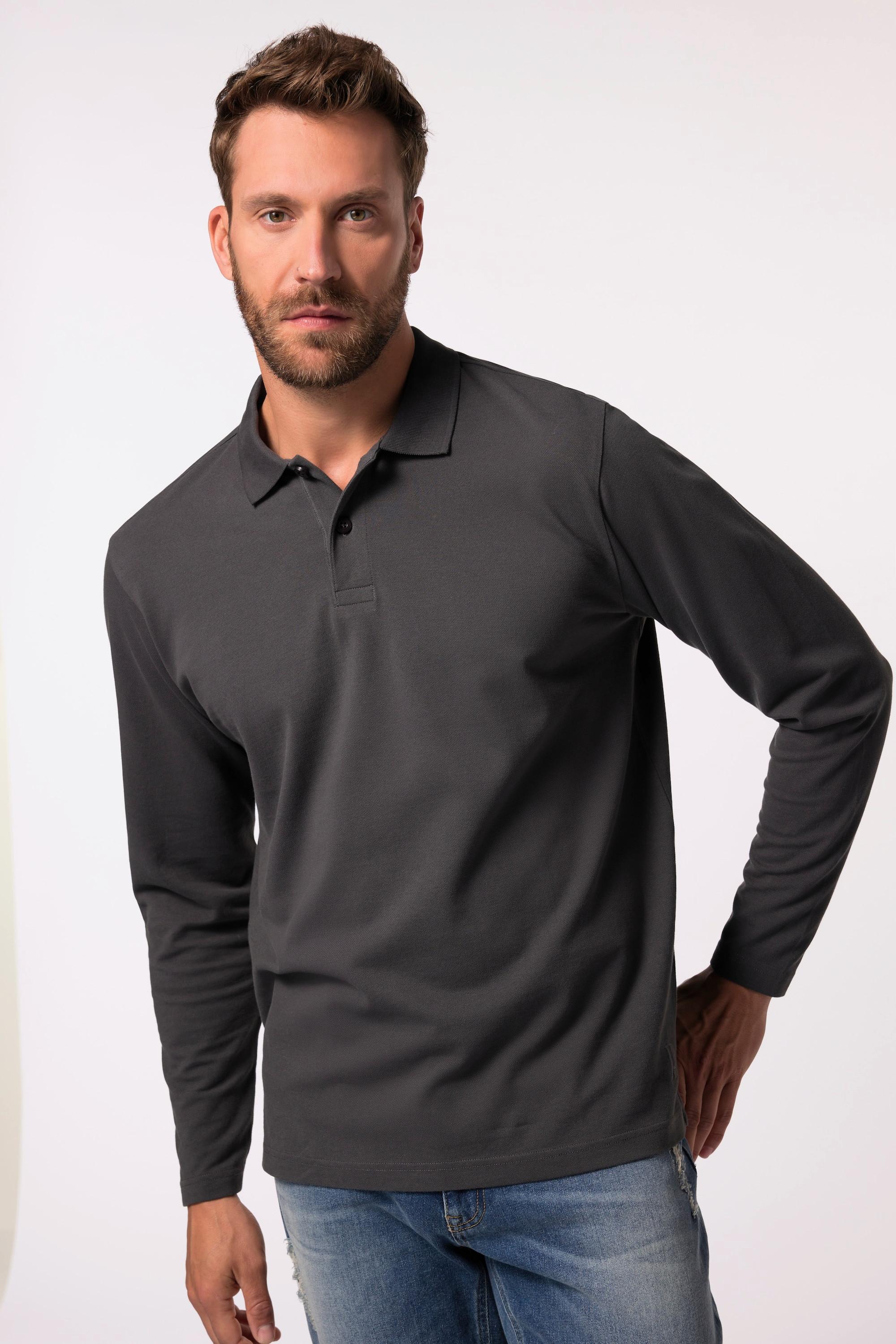 JP1880  Polo Jp 1880 Basic à manches longues, en maille piquée – jusqu'au 8 XL 