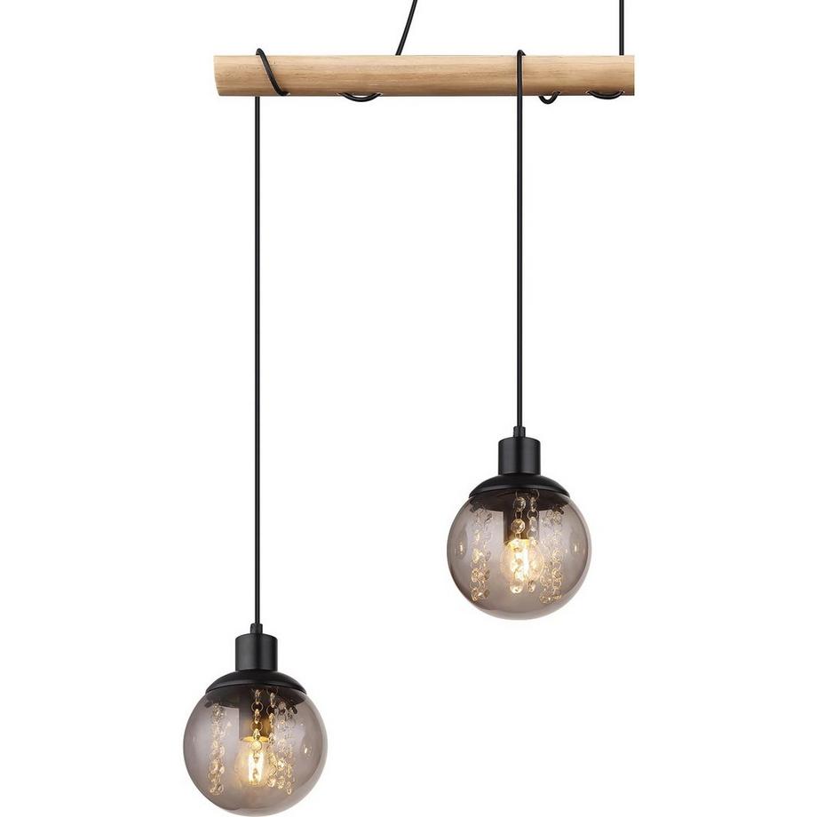 mutoni Lampe à suspension Richard métal noir mat 4xE27  